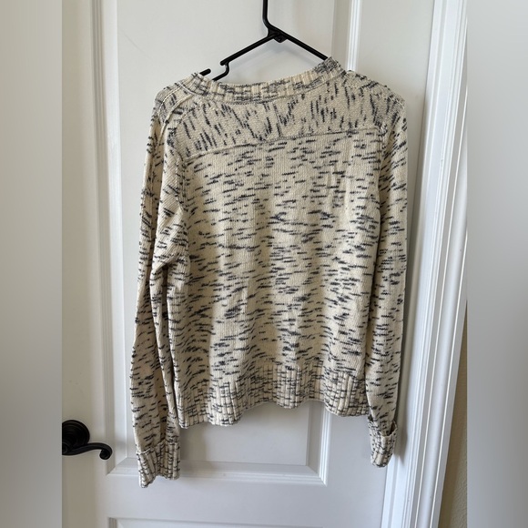J.Crew Marled Knit Cream Gray Sweater Size Large Black - Picture 2 of 7